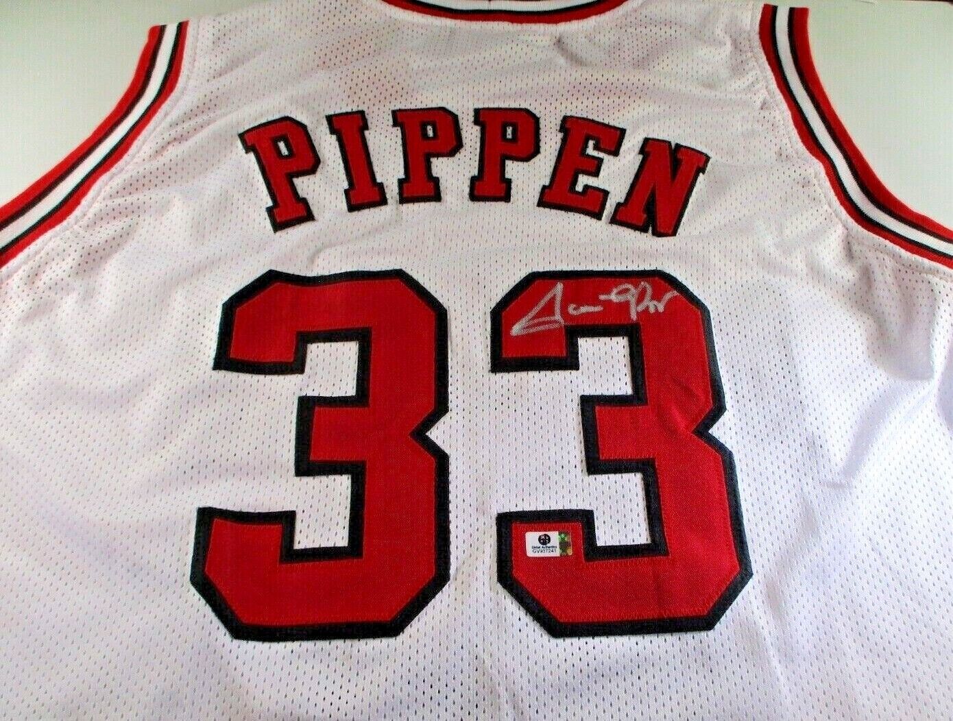 Scottie Pippen / Autographed Chicago Bulls White Custom Basketball Jersey / COA