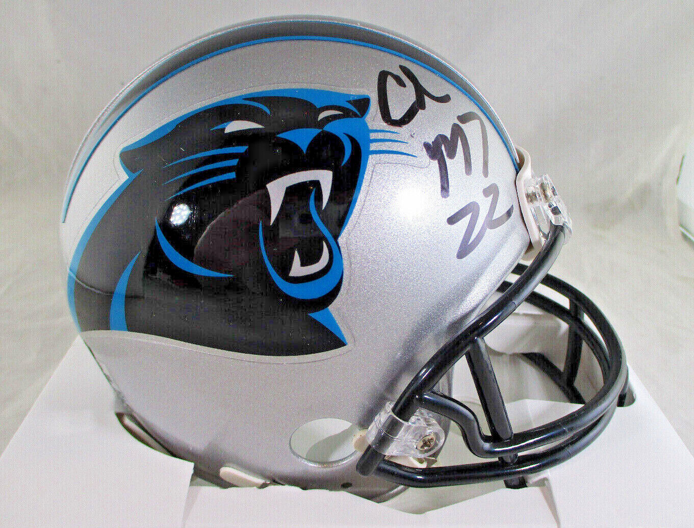 Christian McCaffrey / Autographed Carolina Panthers Riddell Mini Helmet / COA