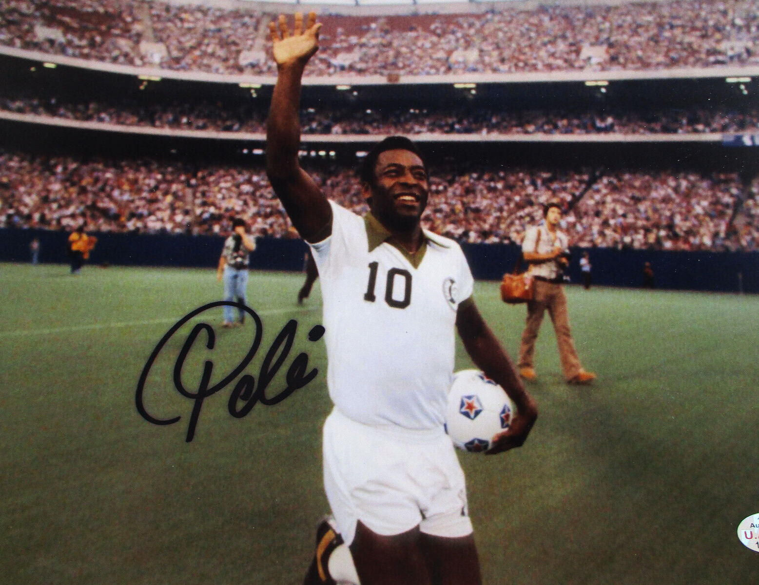 Pele / Autographed 8 x 10 Team Brazil Game Action Color Photograph  / C.O.A.