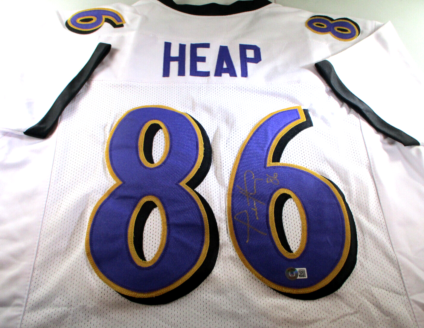 Todd Heap / Autographed Baltimore Ravens White Custom Football Jersey / Beckett