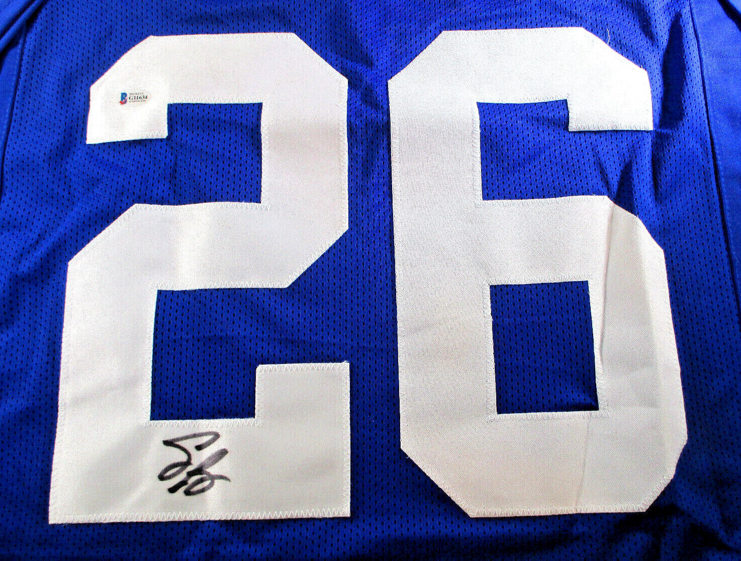 Saquon Barkley / Autographed New York Giants Custom Football Jersey / Beckett