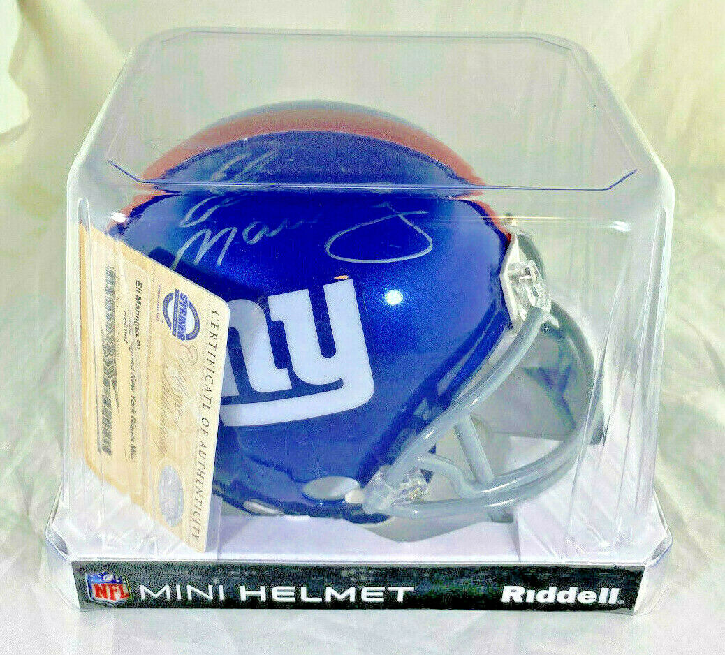 Eli Manning / Autographed New York Giants Logo Riddell Mini Helmet / Steiner