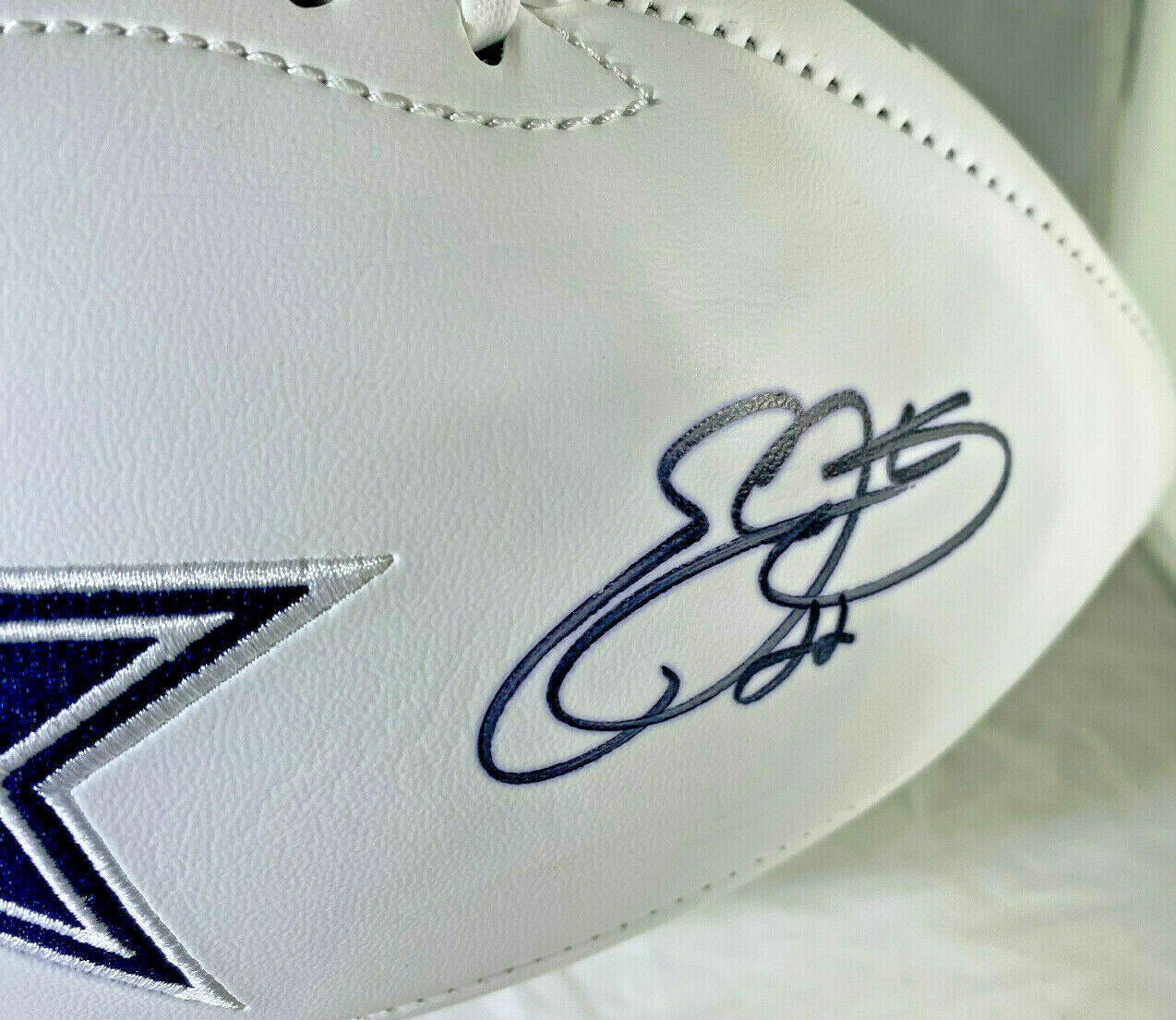 Aikman, Irvin & Smith / Autographed Dallas Cowboys White Football / Player Holos