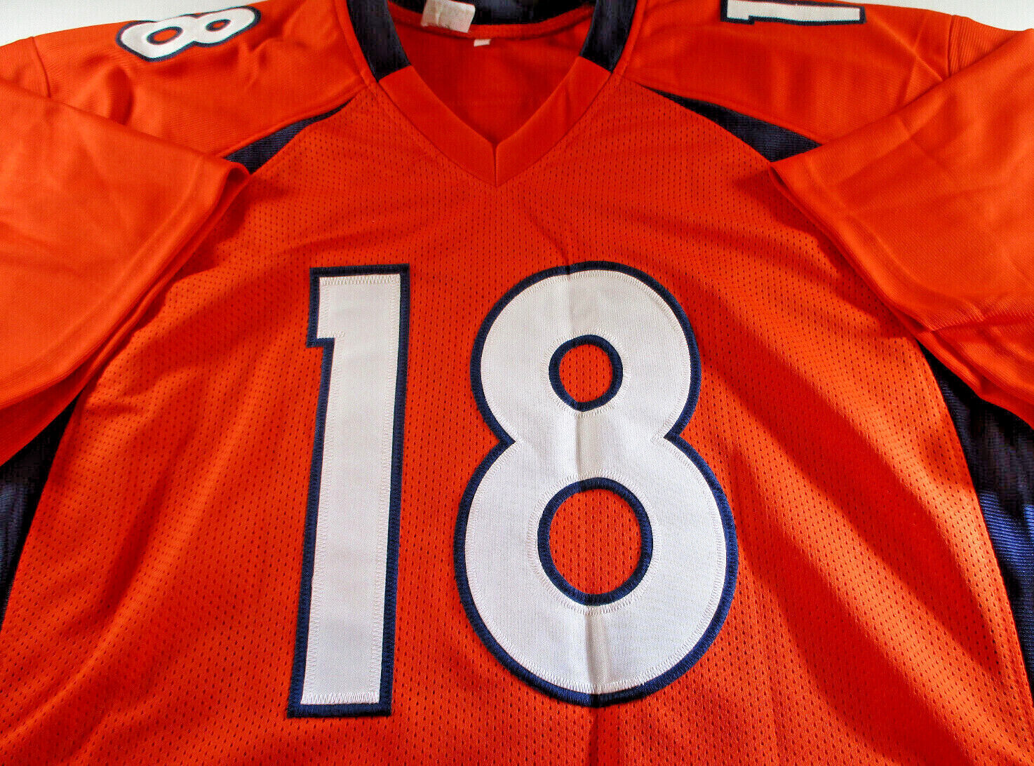 Peyton Manning / Autographed Denver Broncos Orange Custom Jersey / Manning Holo