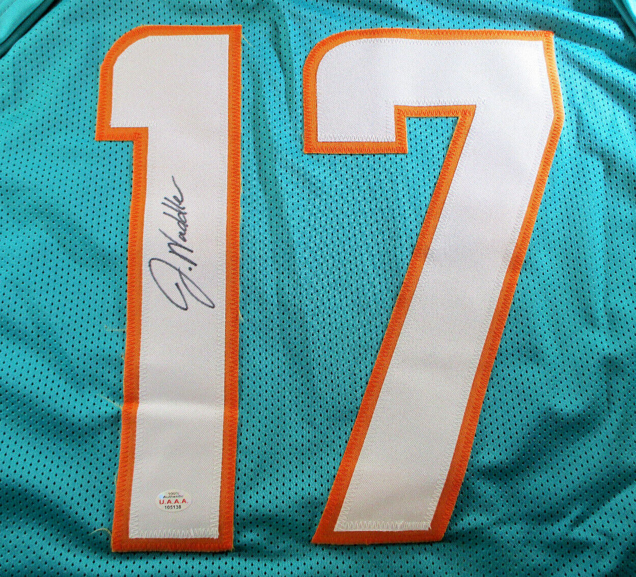 Jaylen Waddle / Autographed Miami Dolphins Custom Football Jersey / C.O.A.