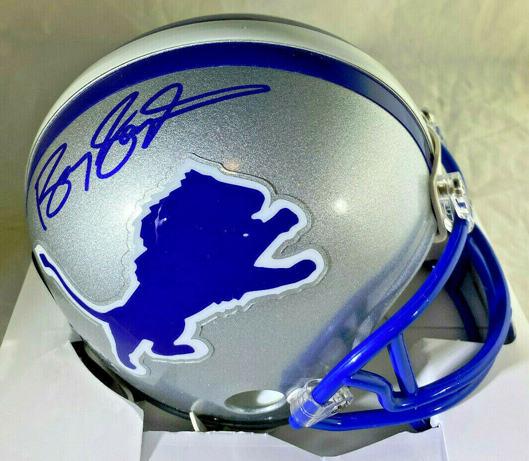 Barry Sanders / Hall Of Fame / Autographed Detriot Lions Mini Helmet / Schwartz