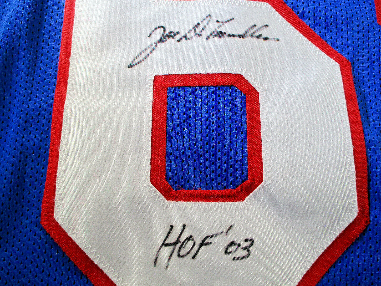 Joe Delamielleure / Autographed Buffalo Bills Blue Custom Football Jersey / JSA