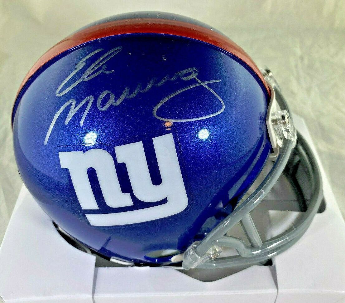 Eli Manning / Autographed New York Giants Logo Riddell Mini Helmet / Steiner