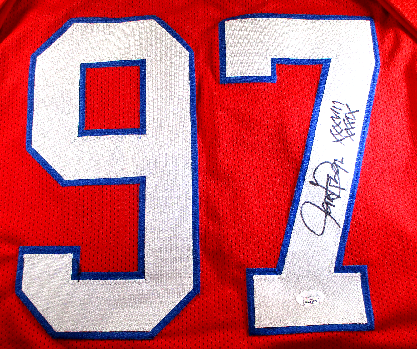 Jarvis Green / Autographed New England Patriots Custom Football Jersey / JSA COA