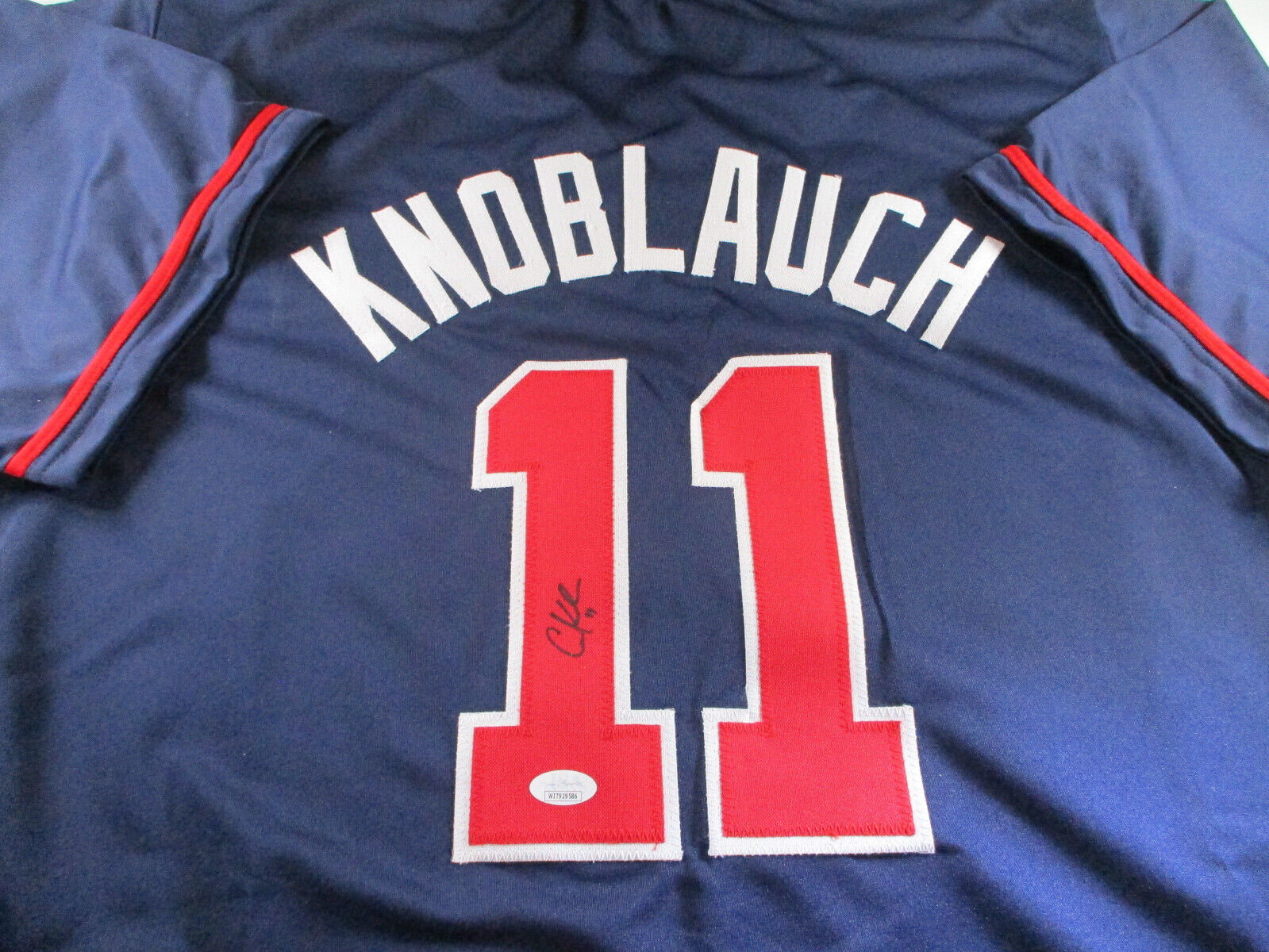 Chuck Knoblauch / Autographed Minnesota Twins Custom Baseball Jersey / JSA COA