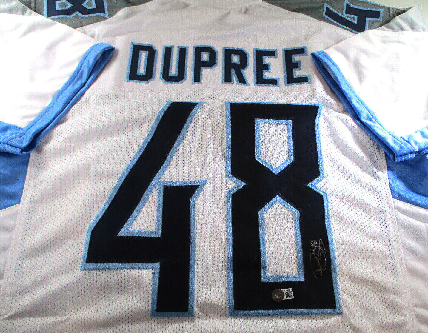 Bud Dupree / Autographed Tennessee Titans White Custom Football Jersey / Beckett