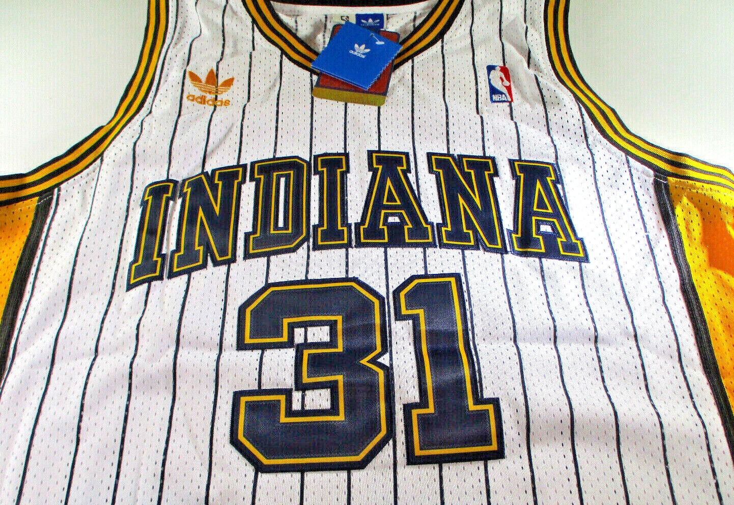 Reggie Miller / Autographed Indiana Pacers White ProStyle Throwback Jersey / COA