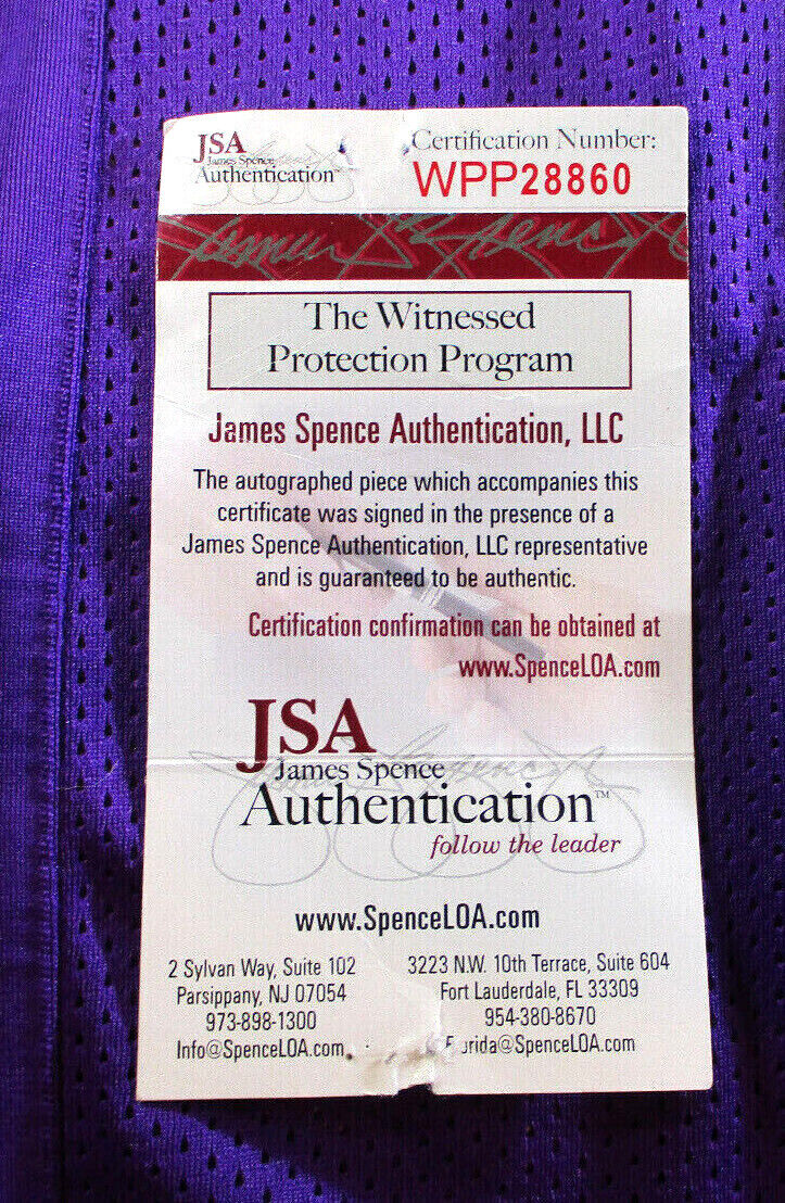 Jeff Siemon / Autographed Monnesota VIkings Purple Custom Jersey  / JSA Witness
