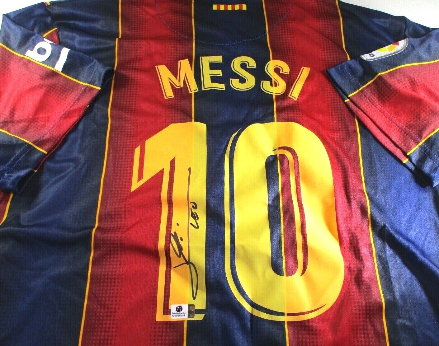 Lionel Messi / Autographed Futbol Club Barcelona Pro Style Soccer Jersey / COA