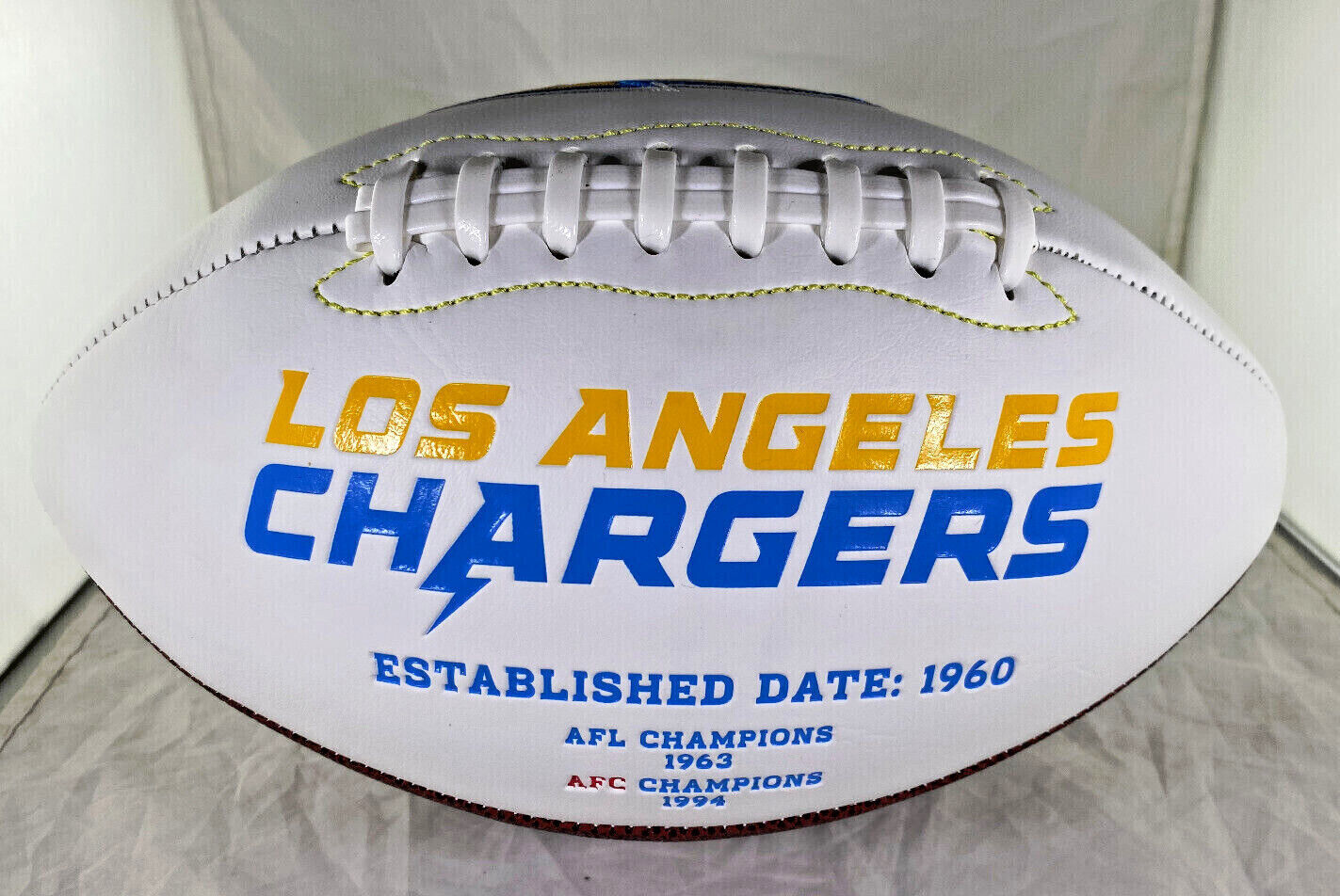 Justin Herbert / Autographed Los Angeles Chargers White Panel Football / COA