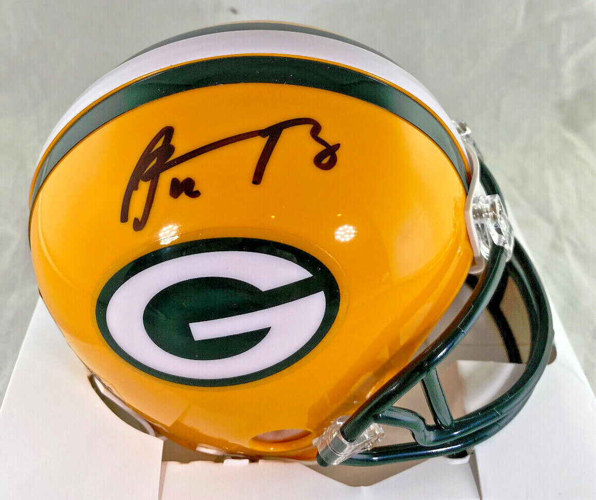 Aaron Rodgers / Autographed Green Bay Packers Logo Riddell Mini Helmet / Steiner