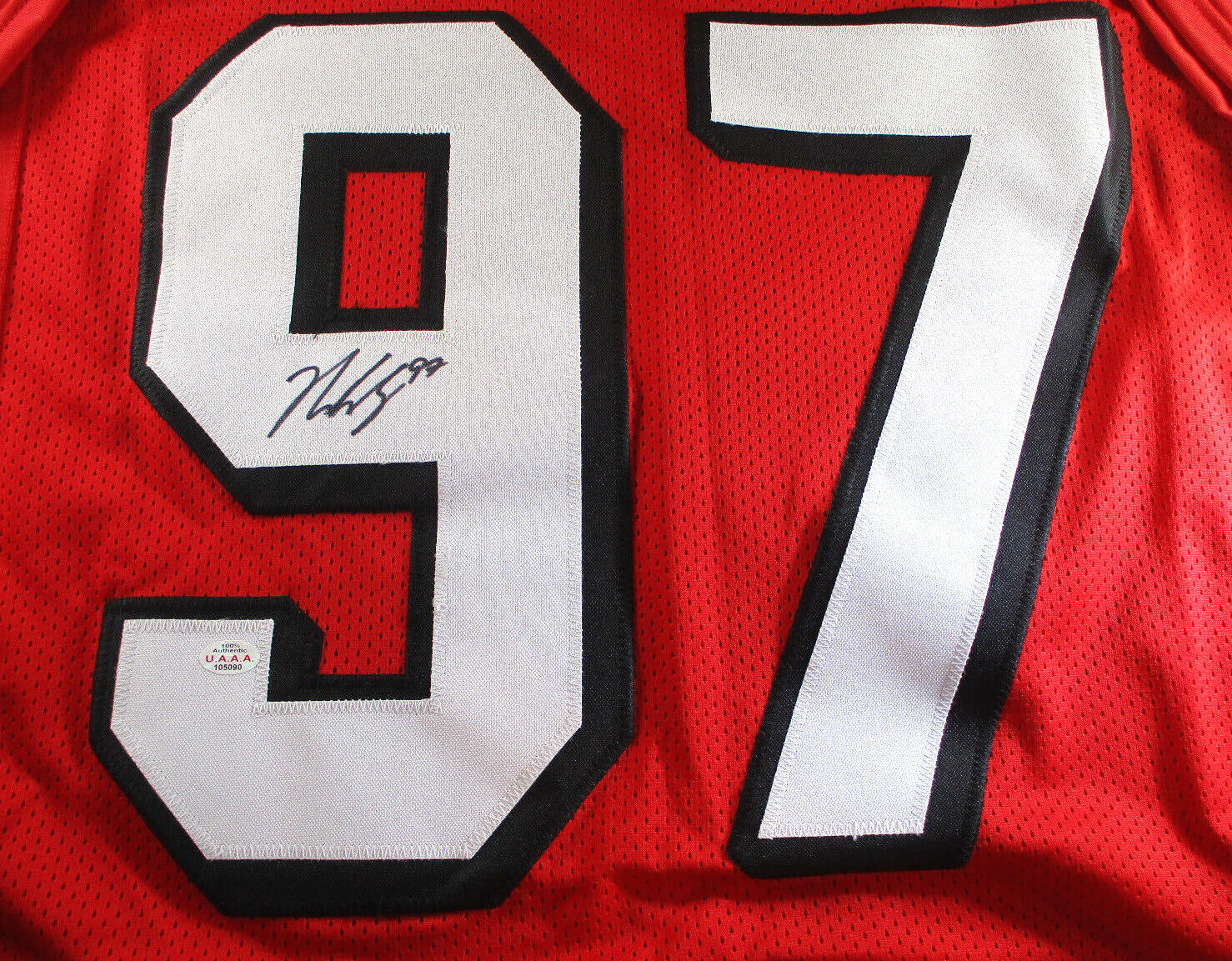 Nick Bosa / Autographed San Francisco 49Ers Red Custom Football Jersey / C.O.A.