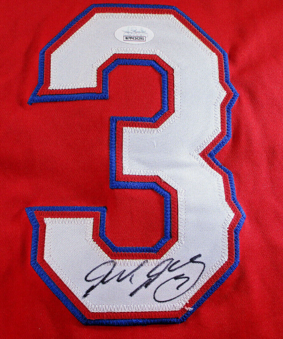 Delino DeShields Jr / Autographed Texas Rangers Red Custom Baseball Jersey / JSA