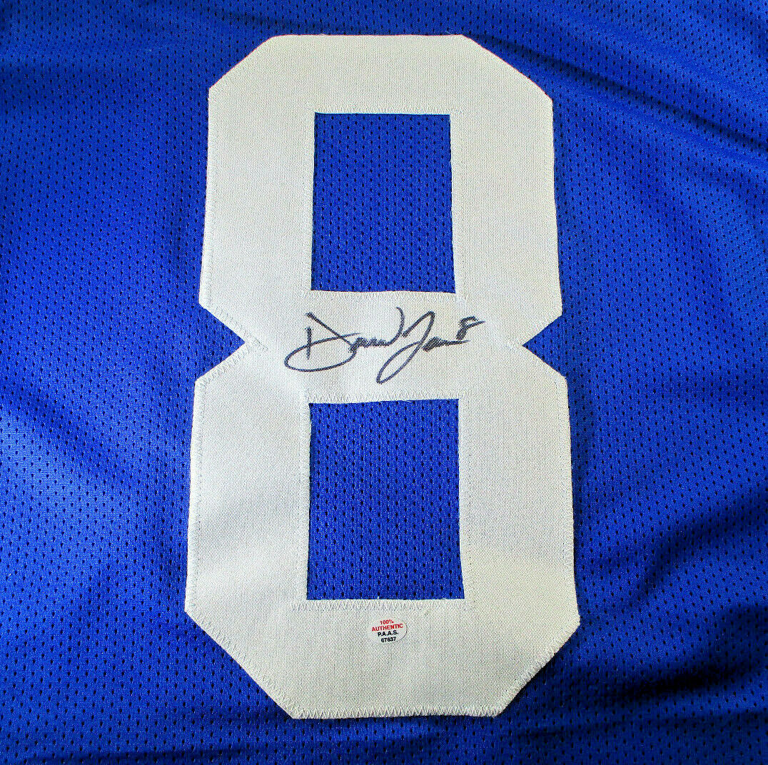 Daniel Jones / Autographed New York Giants Blue Custom Football Jersey / COA