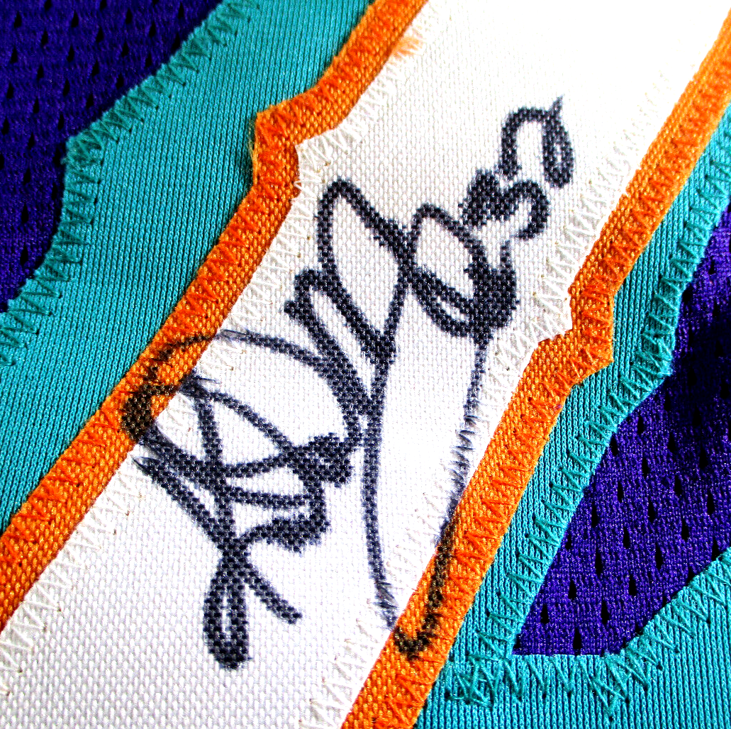 Karl Malone / Autographed Utah Jazz Purple Custom Basketball Jersey / C.O.A.