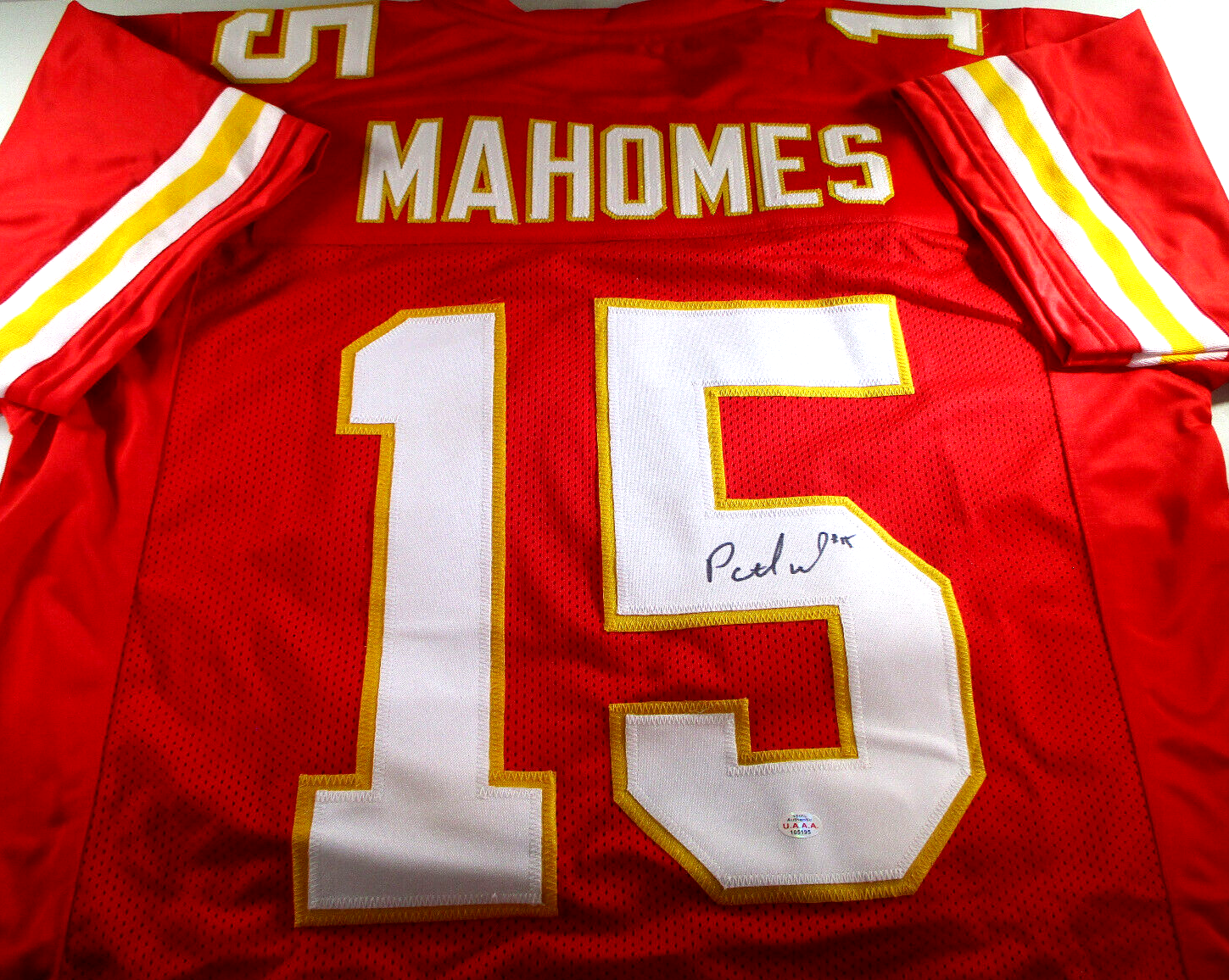 Patrick Mahomes / Autographed Kansas CIty Chiefs Custom Football Jersey / COA