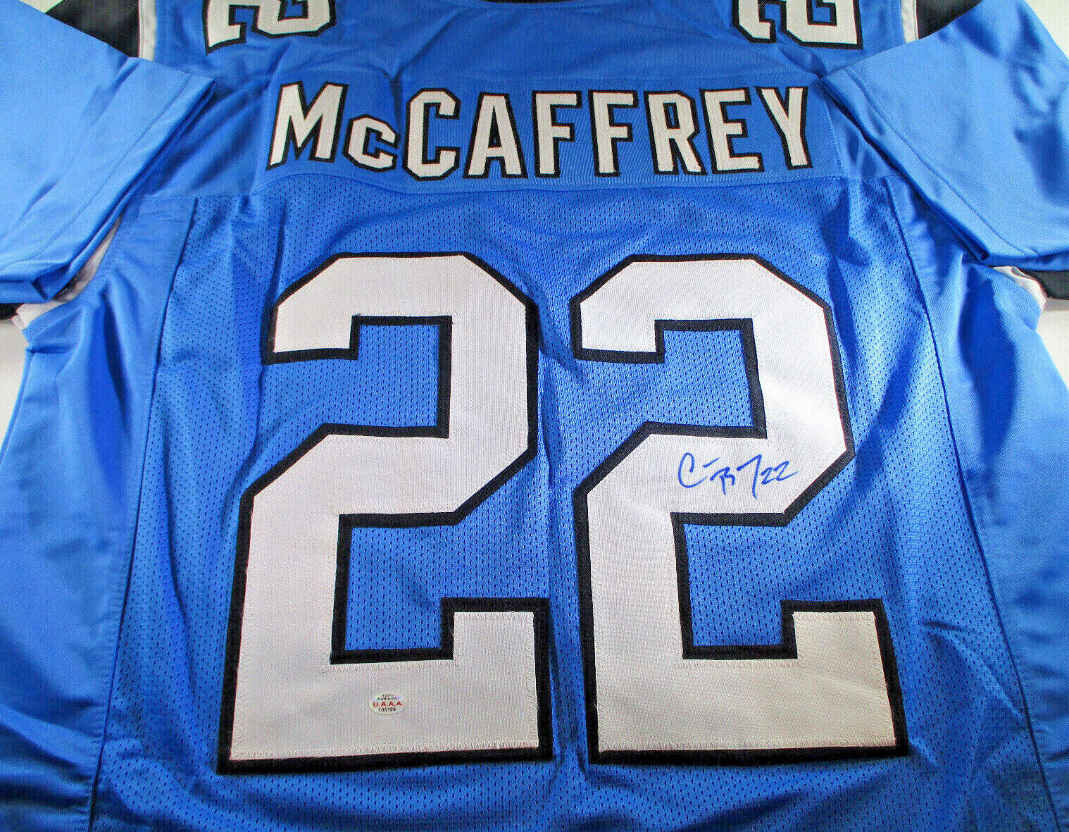 Christian McCaffrey / Autographed Carolina Panthers Custom Football Jersey / COA