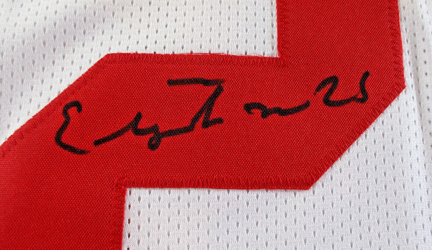 Elijah Mitchell / Autographed San Francisco 49ers White Custom Jersey / Beckett