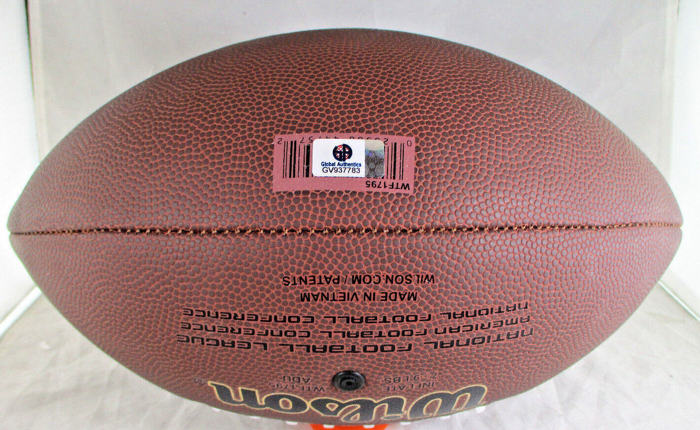 Derek Carr / Autographed Full Size NFL Gold Logo Brown Panel Football / COA
