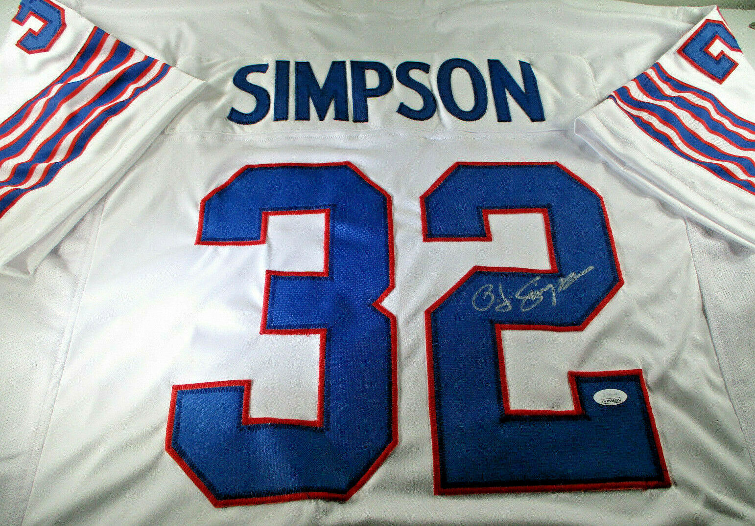 O.J. Simpson / Hall Of Fame / Autographed Buffalo Bills Custom Stat Jersey / JSA