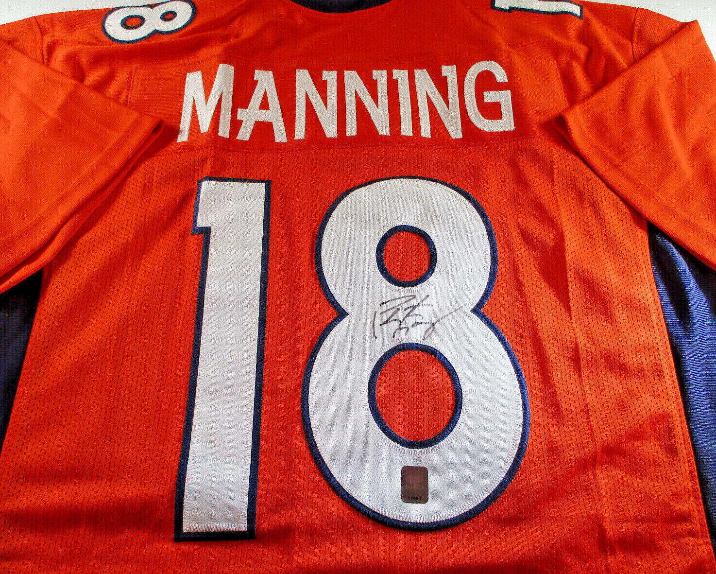 Peyton Manning / Autographed Denver Broncos Orange Custom Jersey / Manning Holo