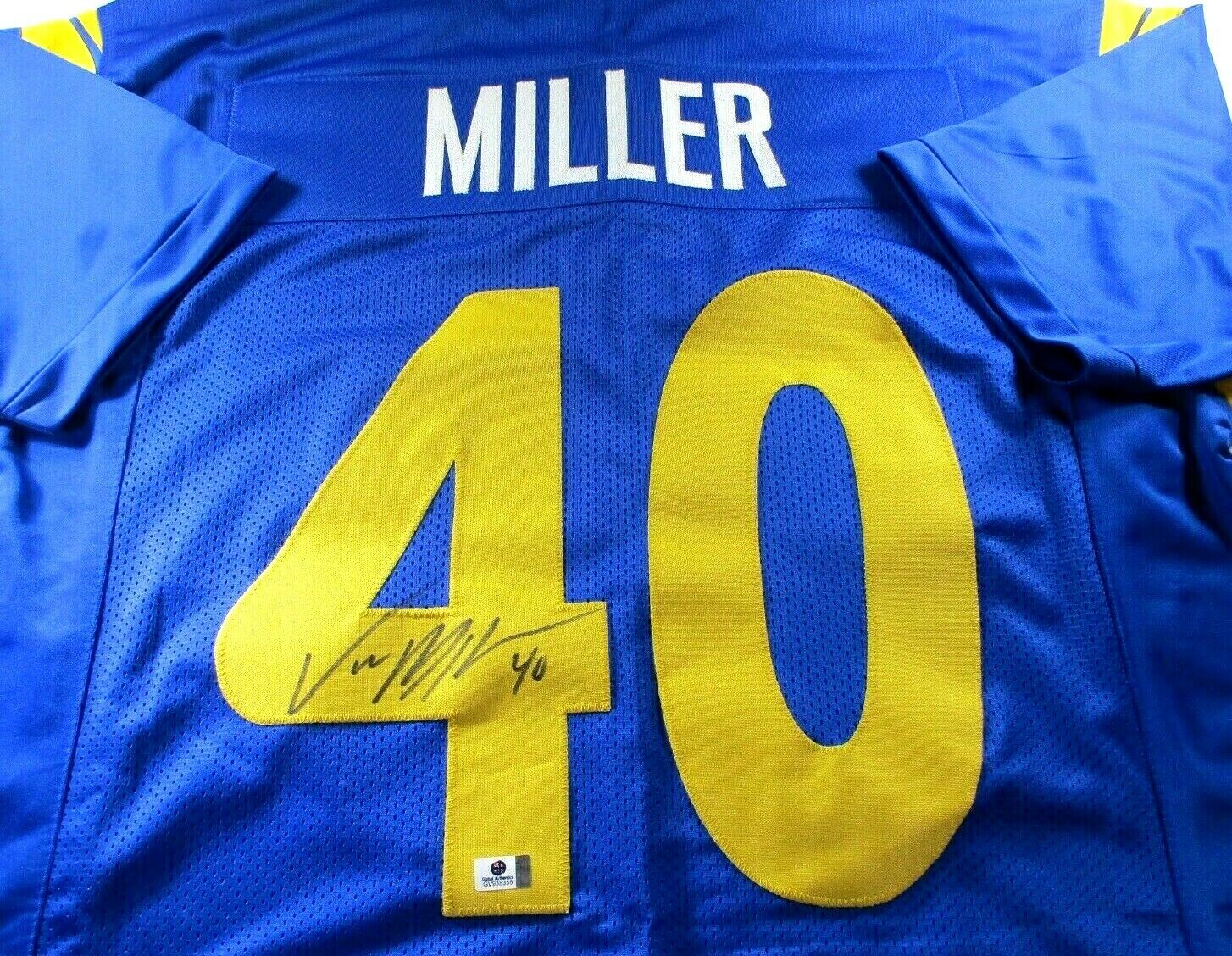 Von Miller / Autographed Los Angeles Rams Blue Custom Football Jersey / G.A. COA
