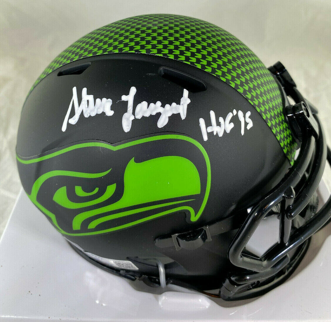 Steve Largent / Autographed Seattle Seahawks Eclipse Alternate Mini Helmet / Bas