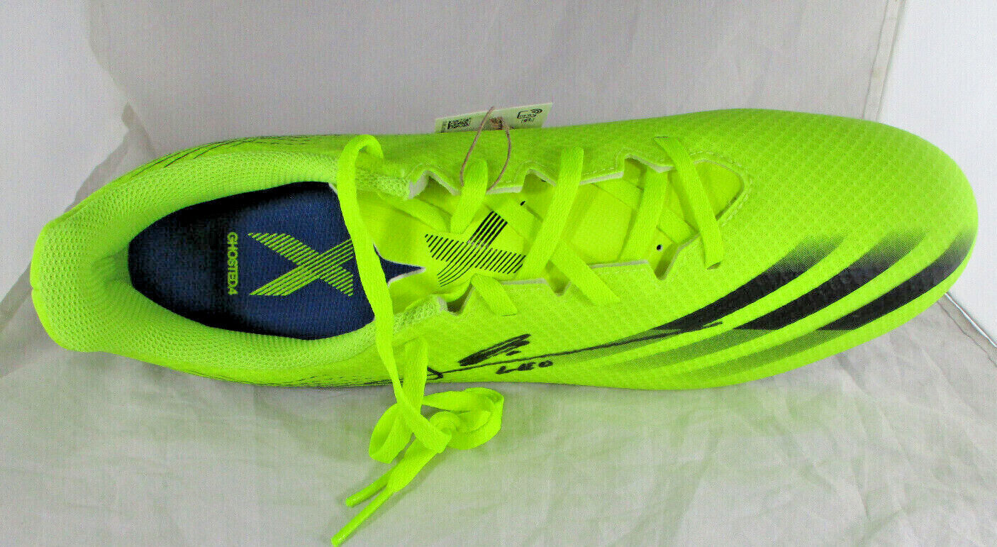 Lionel Messi / Autographed Adidas Ghosted.4 Yellow & Black Soccer Cleat / COA