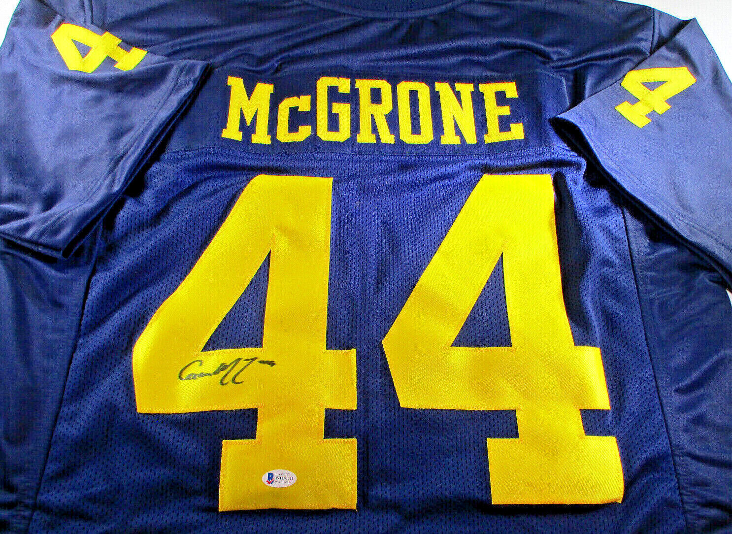 Cameron McGrone / Autographed Michigan Wolverines Blue Custom Jersey / Beckett
